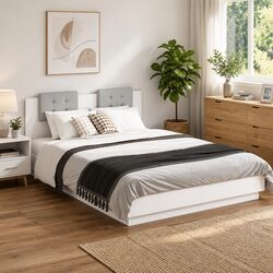 Specifications for White Bed Frame with Headboard 150x200 cm
