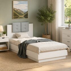 Specifications for White Bed Frame 90x190 cm with Headboard