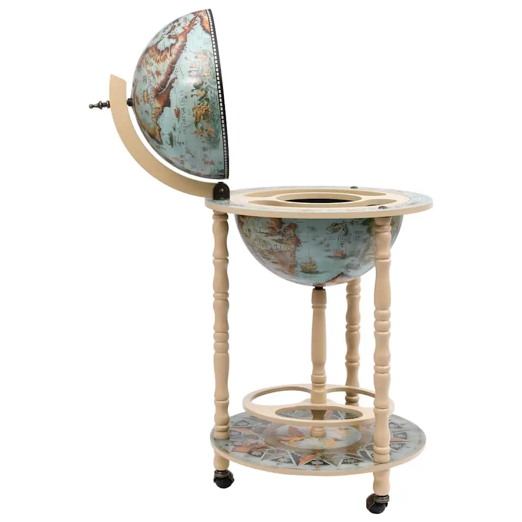 Globe Bar Wine Stand Mobile Storage Bottle Glass Holder with Wheels