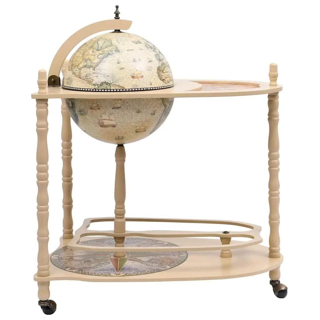 Globe Bar Cabinet with Storage and Wheels