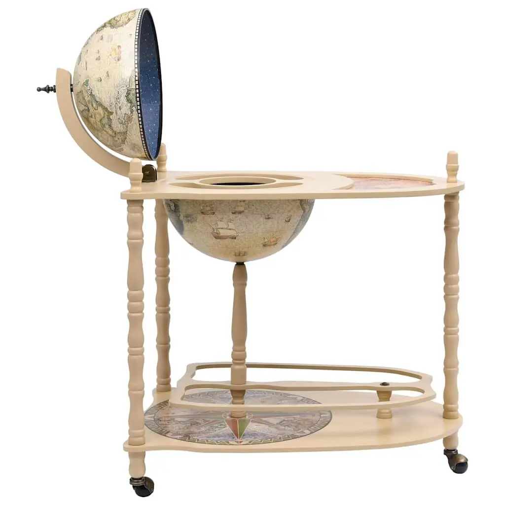 Globe Bar Cabinet with Storage and Wheels