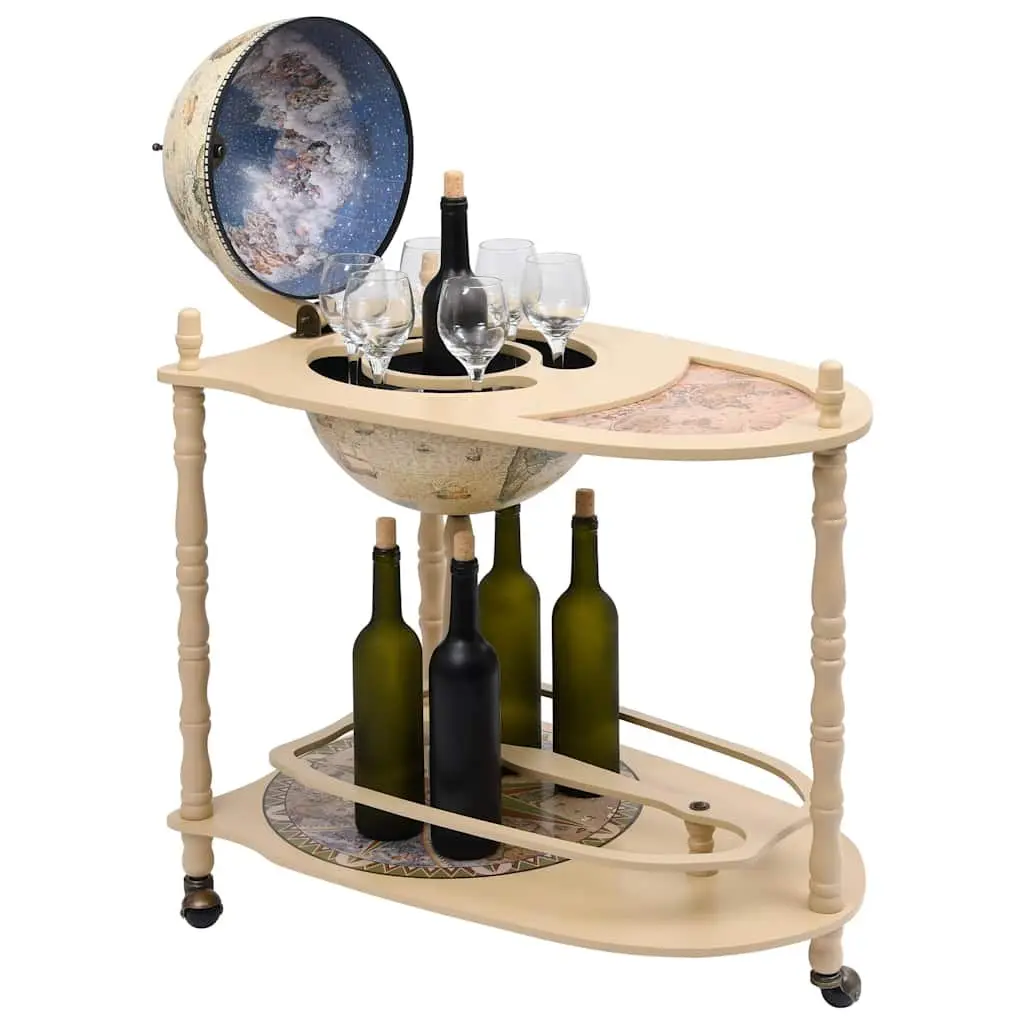 Globe Bar Cabinet with Storage and Wheels