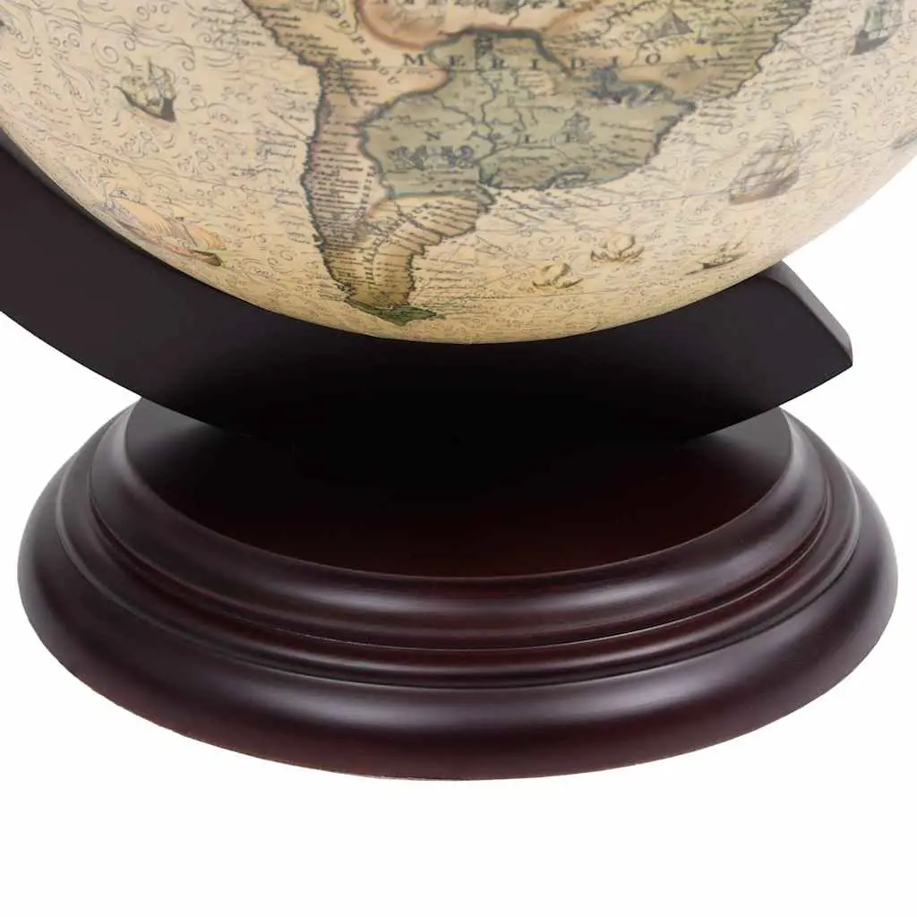 Tabletop Globe Bar Cabinet Rotating Storage Green Decor Display