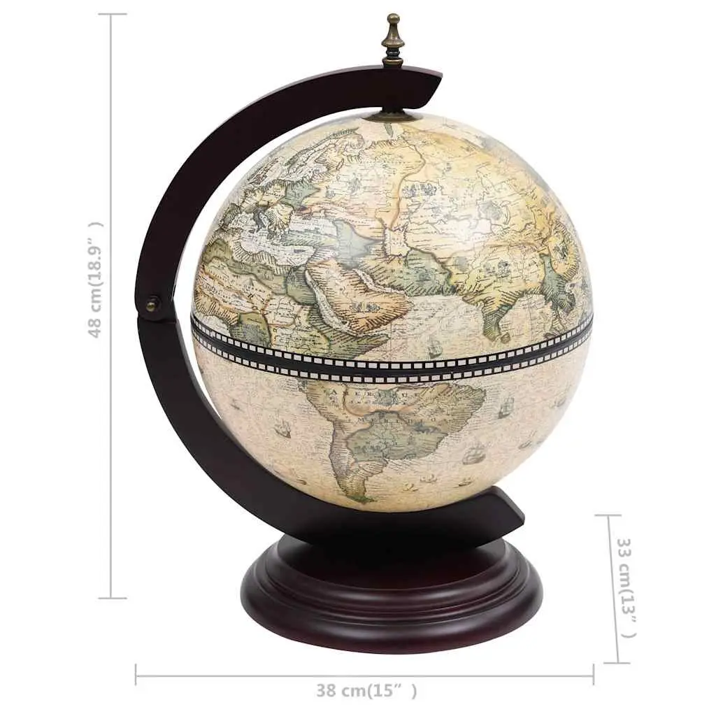 Tabletop Globe Bar Cabinet Rotating Storage Green Decor Display