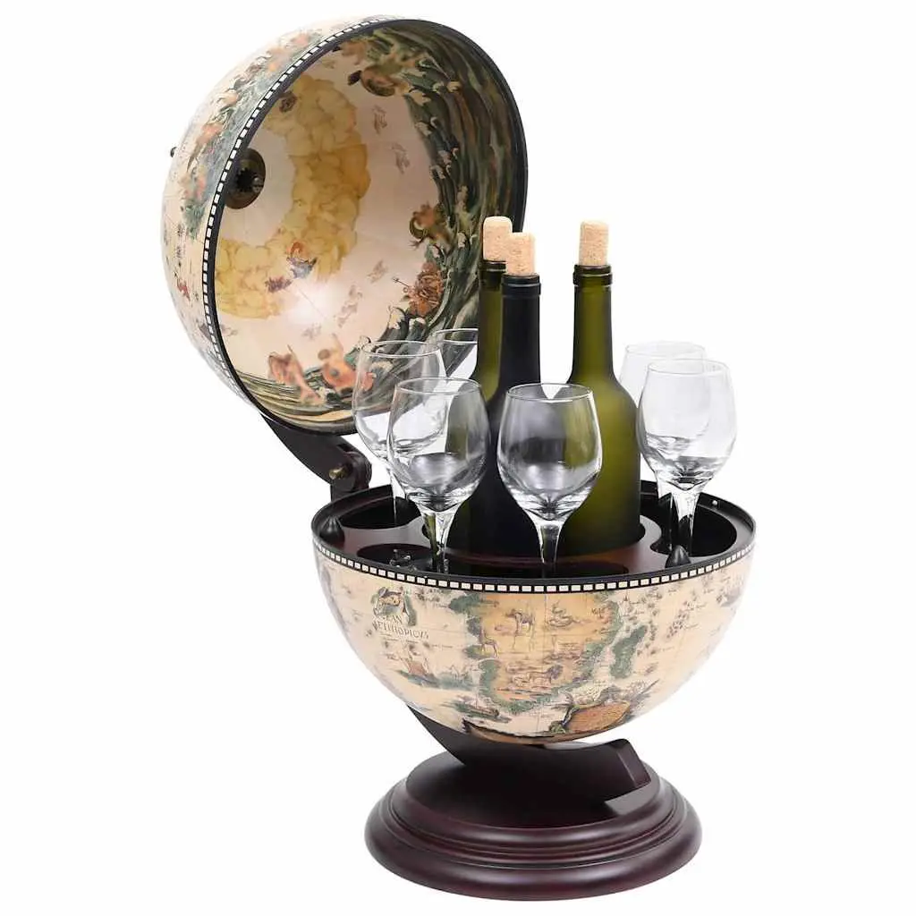 Globe Bar Wine Stand with Rotating Storage