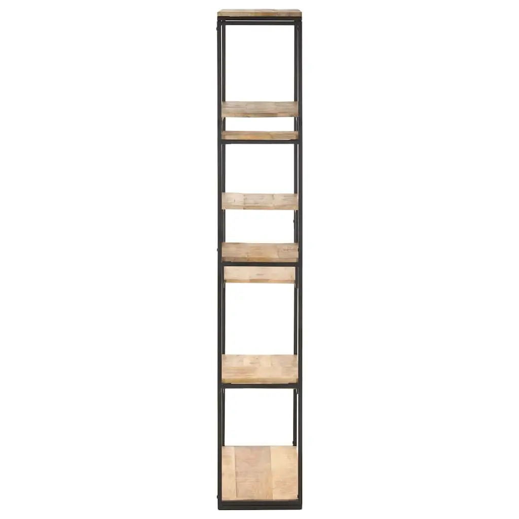 Bookcase 80x30x180 cm Rough Mango Wood Industrial Shelving Storage Display Unit