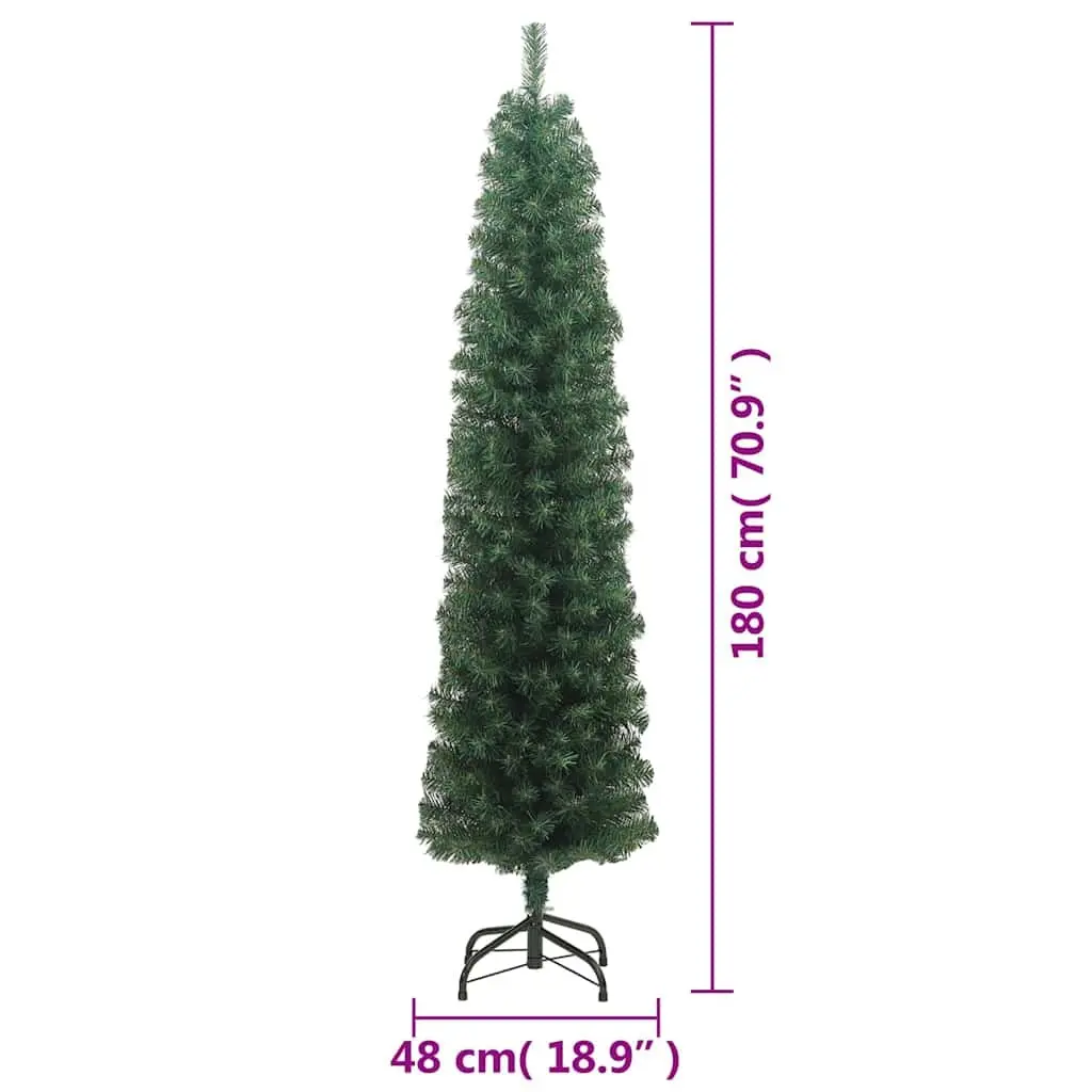 180cm Slim Green Artificial Christmas Tree