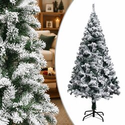 150cm Flocked Snow Green Artificial Christmas Tree Details