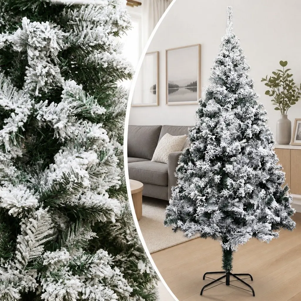 180cm Green Flocked Christmas Tree