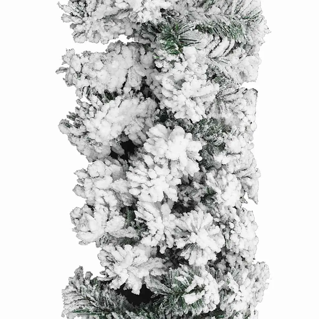 Christmas Garland Indoor Outdoor 5m Green Flocked Snow Holiday Decoration