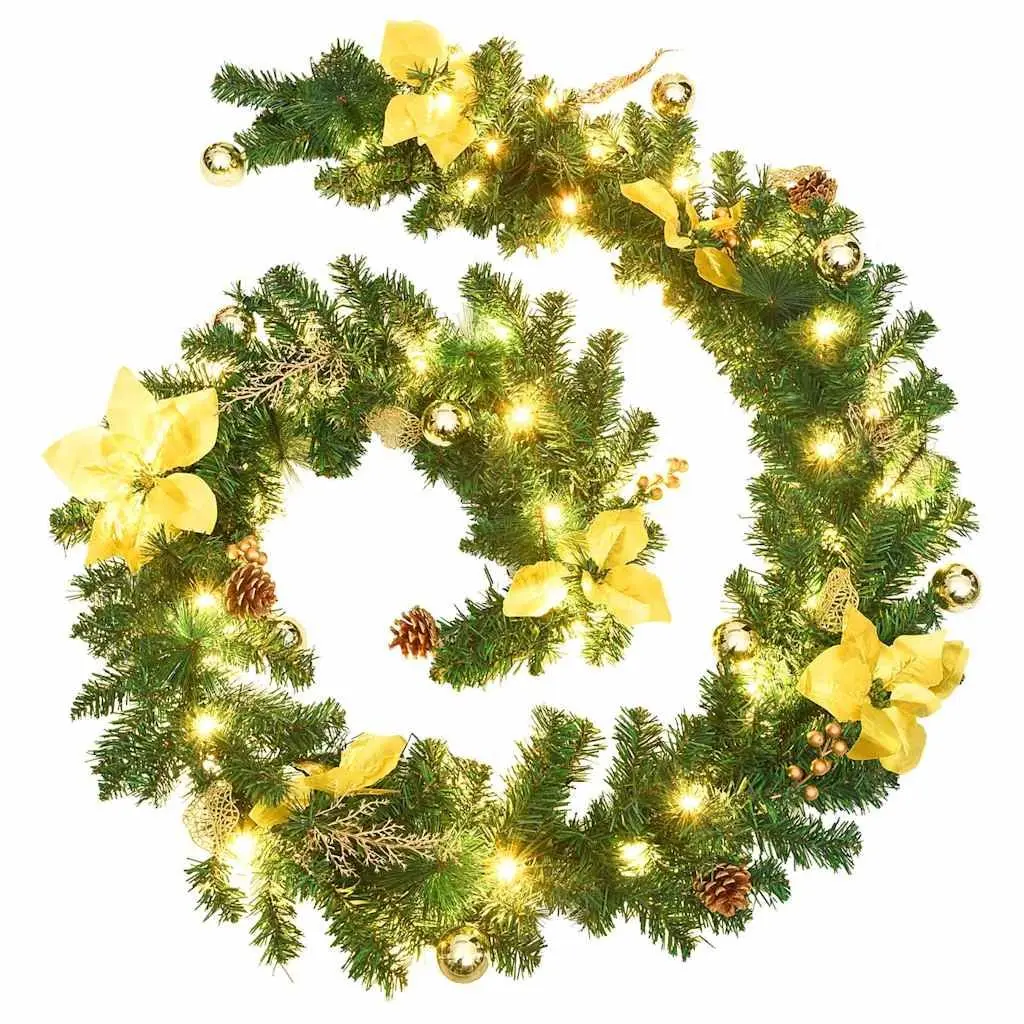 Christmas Garland with LED Lights 2.7m