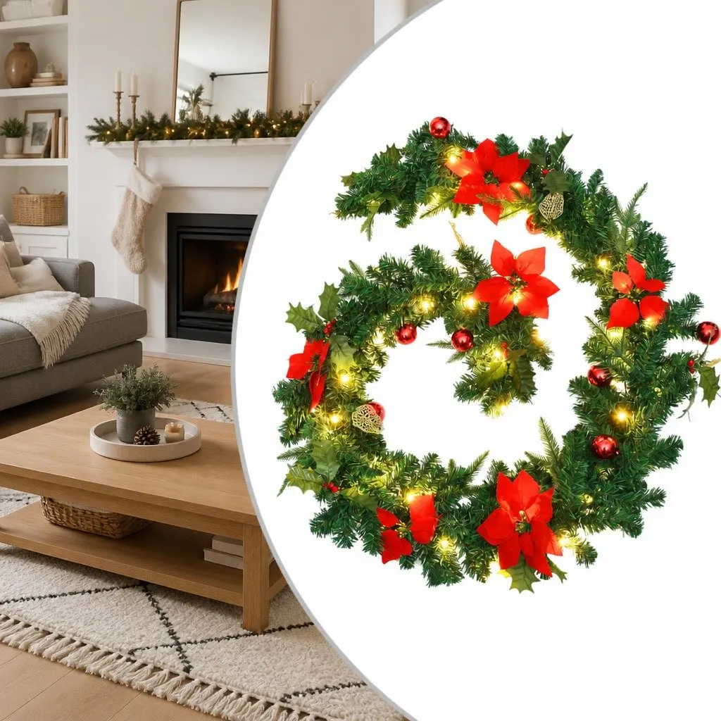 Christmas Garland Indoor Outdoor 2.7m
