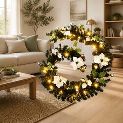 Christmas Garland LED Lights Black 2.7m PVC Holiday Decoration Indoor Outdoor