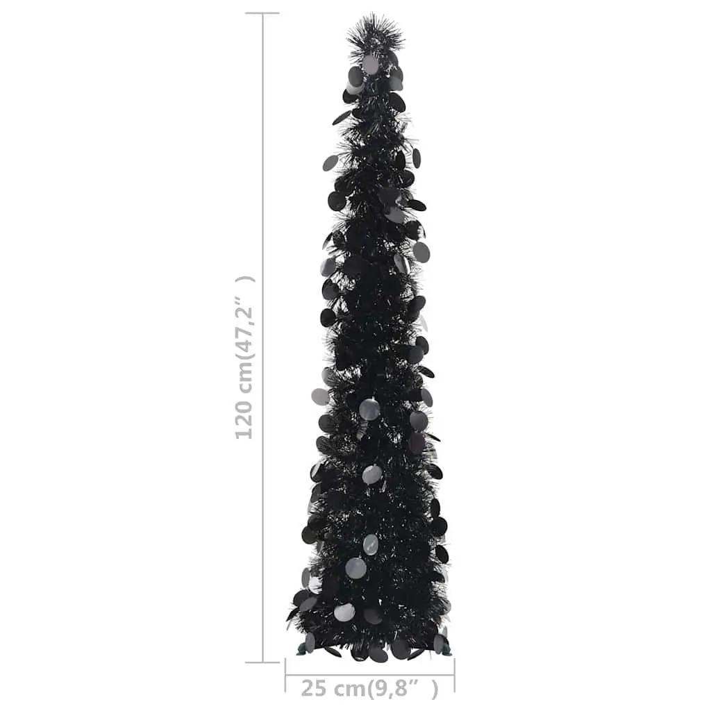 Artificial Christmas Tree Indoor Outdoor Black 120cm