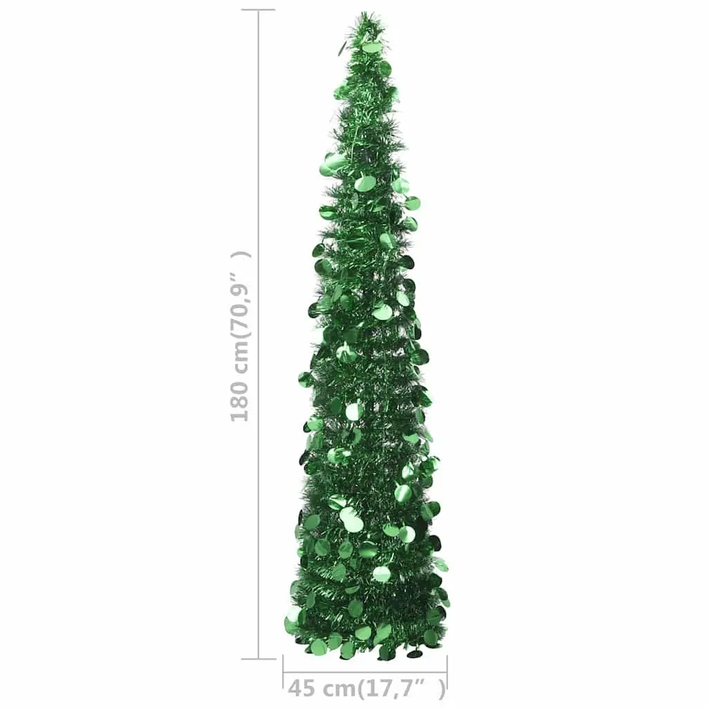 Artificial Christmas Tree Indoor Outdoor 180cm Green Pop-up Lightweight Collapsible