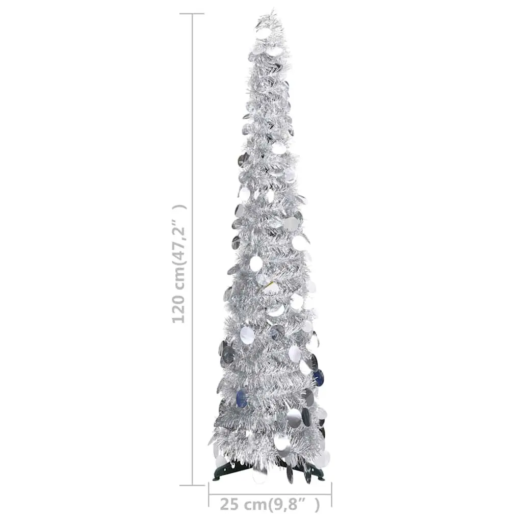 120cm Silver Pop-Up Christmas Tree