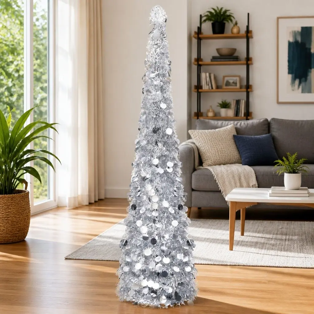 180 cm Silver Pop-up Christmas Tree