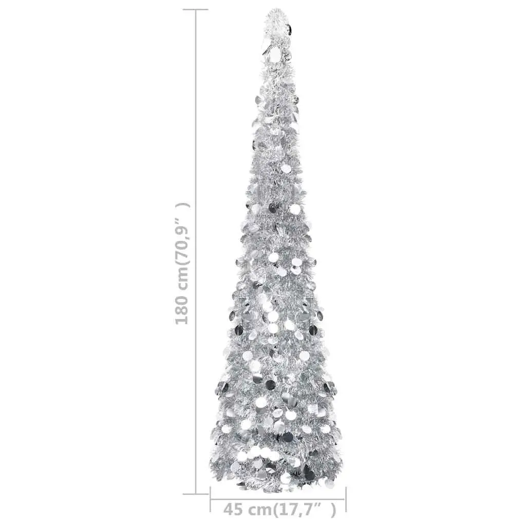 180 cm Silver Pop-up Christmas Tree