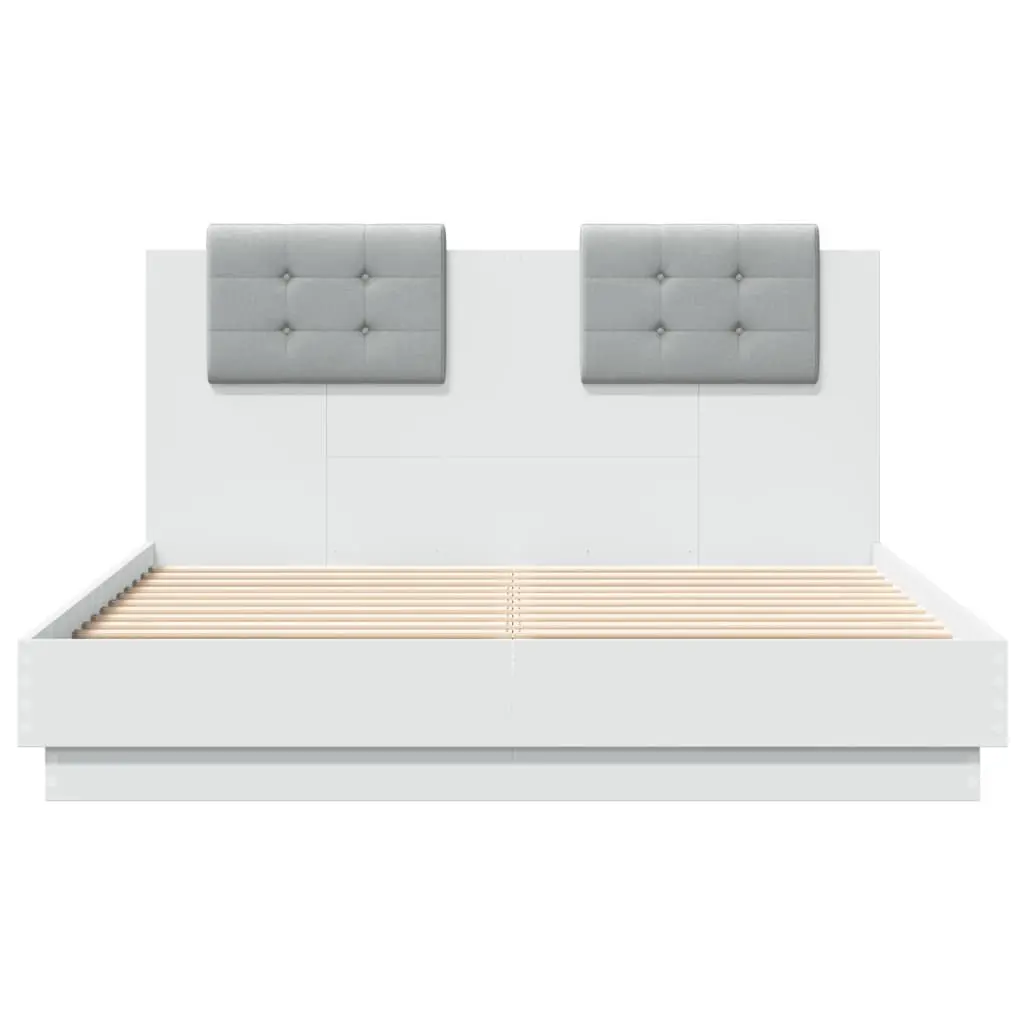 Bed Frame with RGB LED Lights for Bedroom 135x190 cm