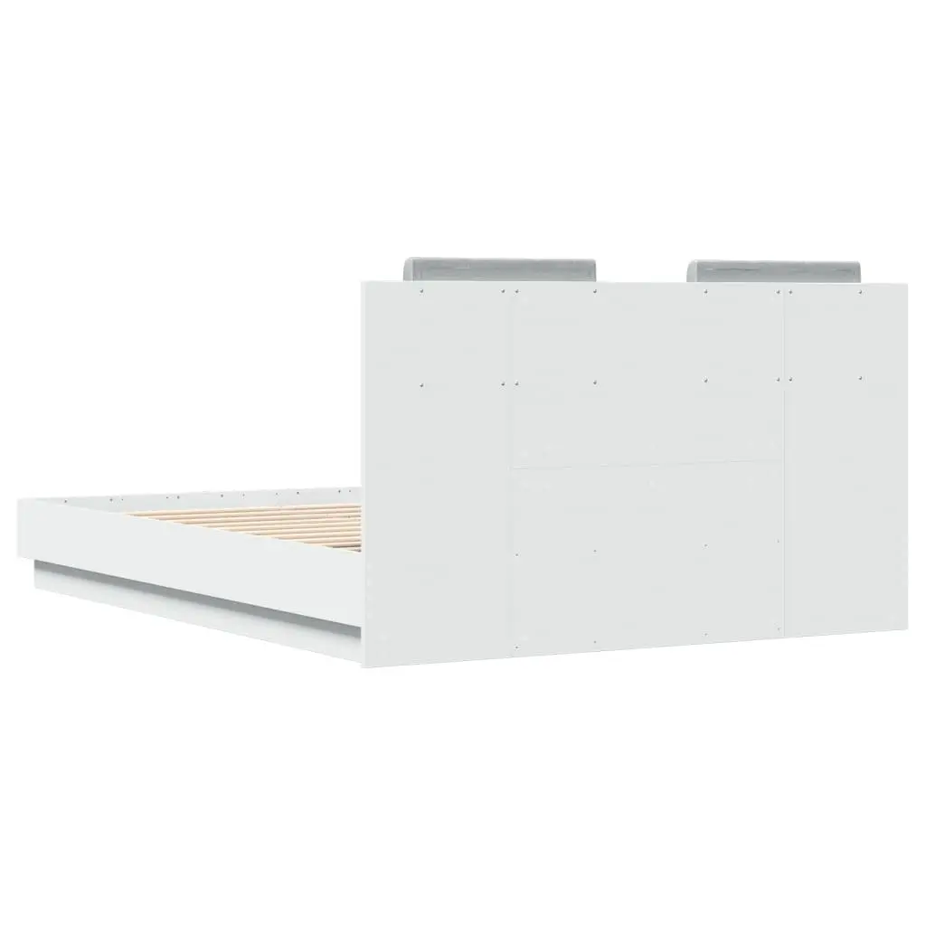 Bed Frame with RGB LED Lights for Bedroom 135x190 cm