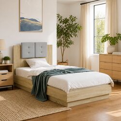 Bed Frame Specifications: RGB LED Lights Sonoma Oak 90x190cm