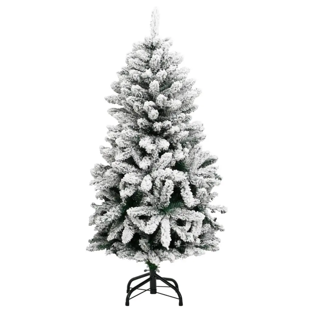 Artificial Christmas Tree 150cm for Holiday Decor with 150 LED Lights and Flocked Snow