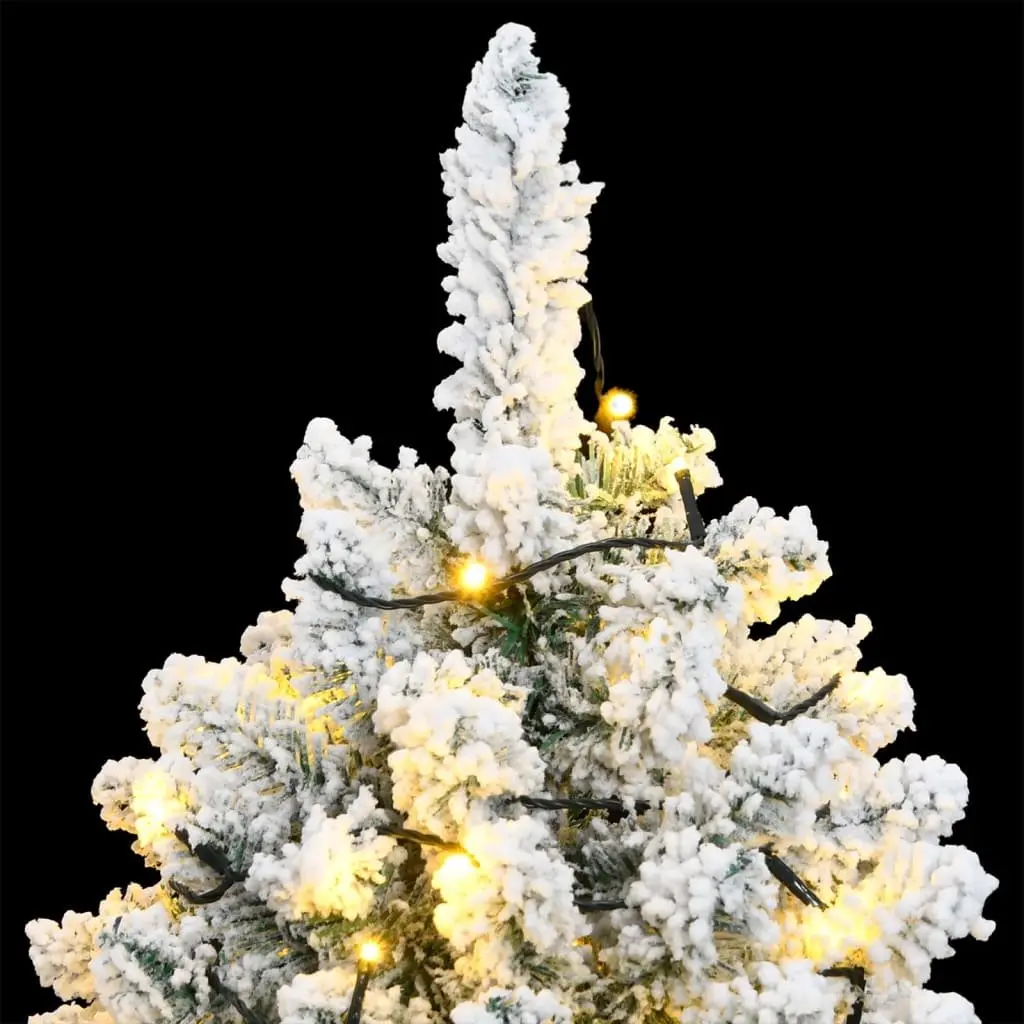 Artificial Christmas Tree 150cm for Holiday Decor with 150 LED Lights and Flocked Snow