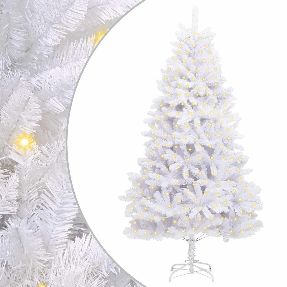 Artificial Christmas Tree White 180cm Living Room Seasonal Decoration