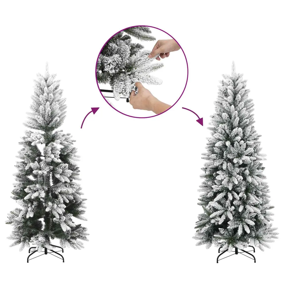 Artificial Christmas Tree White 180cm Living Room Seasonal Decoration