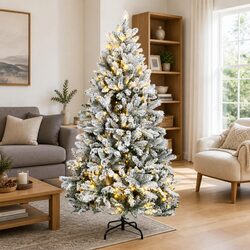 180cm Artificial Christmas Tree with 300 LEDs and Metal Stand