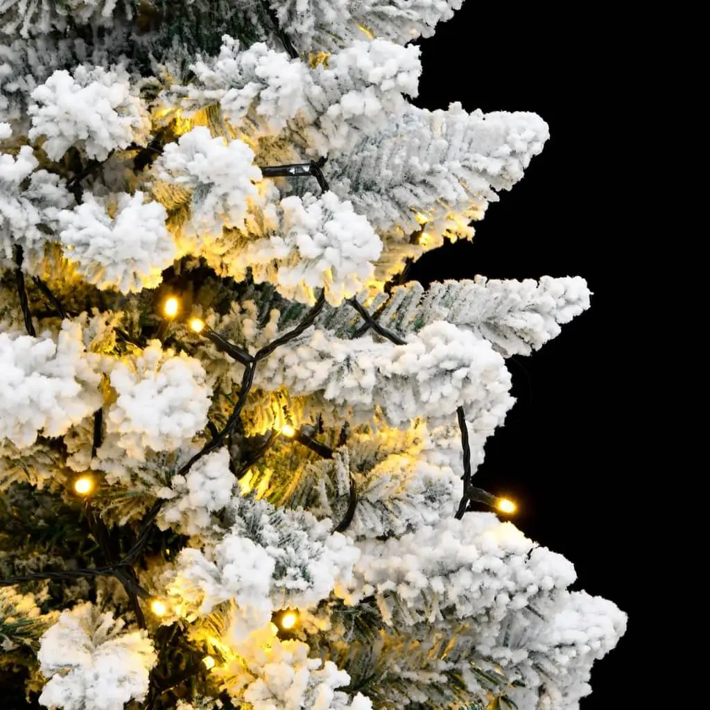 Artificial Christmas Tree for Holiday Decoration 180cm Green with White Flocked Snow 300 LEDs 8 Lighting Modes
