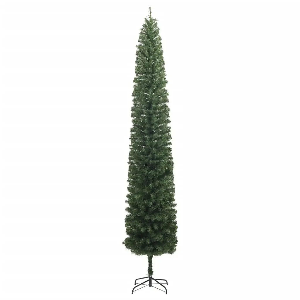 Slim Christmas Tree 270cm 300 LEDs Green Pencil Xmas Decoration Space Saving