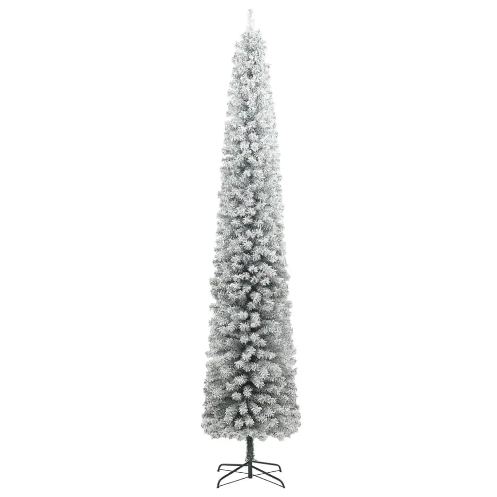Slim Christmas Tree for Seasonal Decoration 270cm Green White