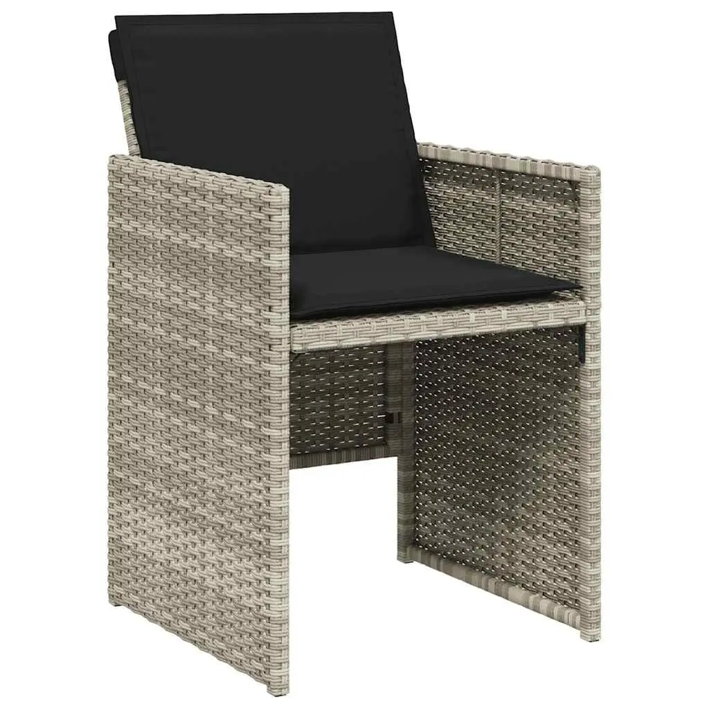 Garden Dining Set 5 Piece Outdoor Furniture Grey Poly Rattan Cushions Patio