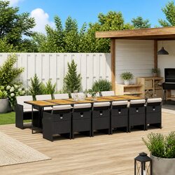 Specifications of 13-Piece Black Garden Dining Set