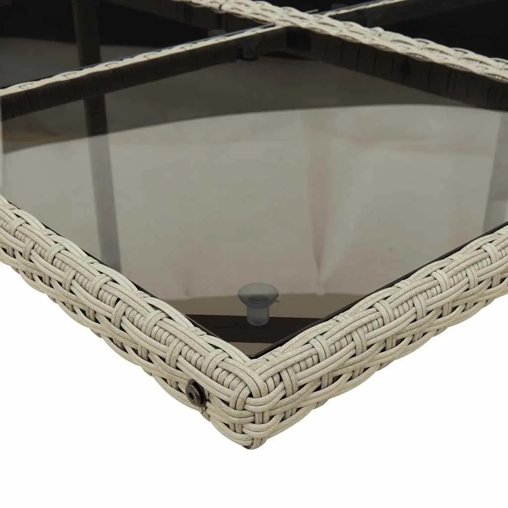 9 Piece Outdoor Garden Dining Set Grey Poly Rattan Patio Table Chairs Cushions
