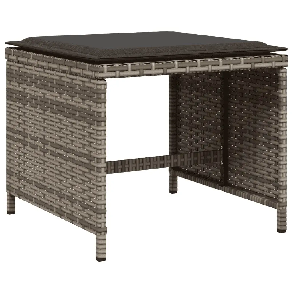 Garden Dining Set 11 Piece Outdoor Patio Grey PE Rattan Chairs Table with Cushions