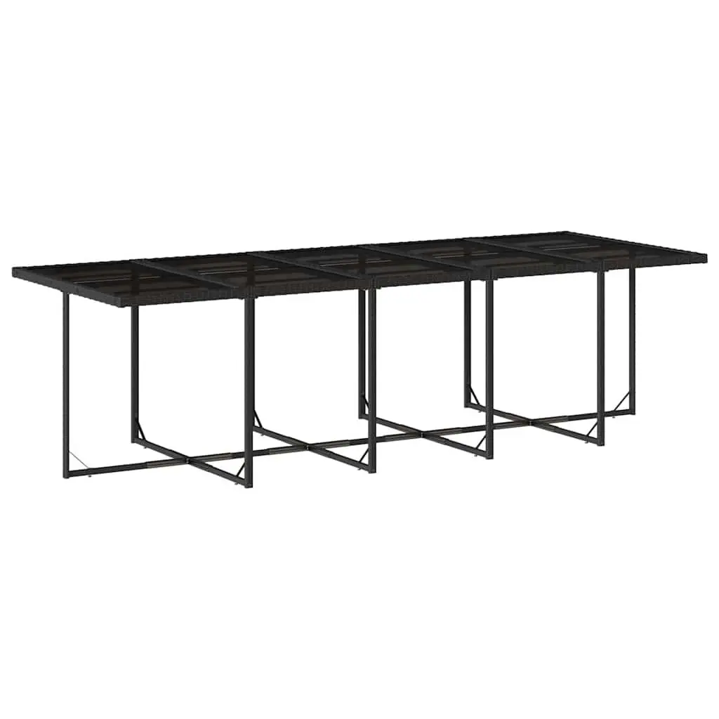 Garden Dining Set Outdoor Furniture 15 Piece Black Poly Rattan Patio