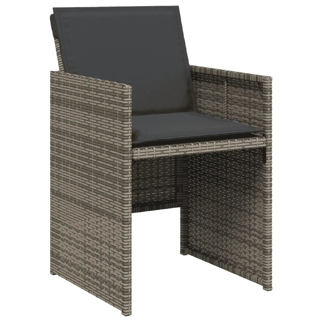 Outdoor Furniture Set 9 Piece Grey Poly Rattan Table Chairs for Garden Dining