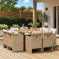 Detailed 9 Piece Outdoor Dining Set Specifications