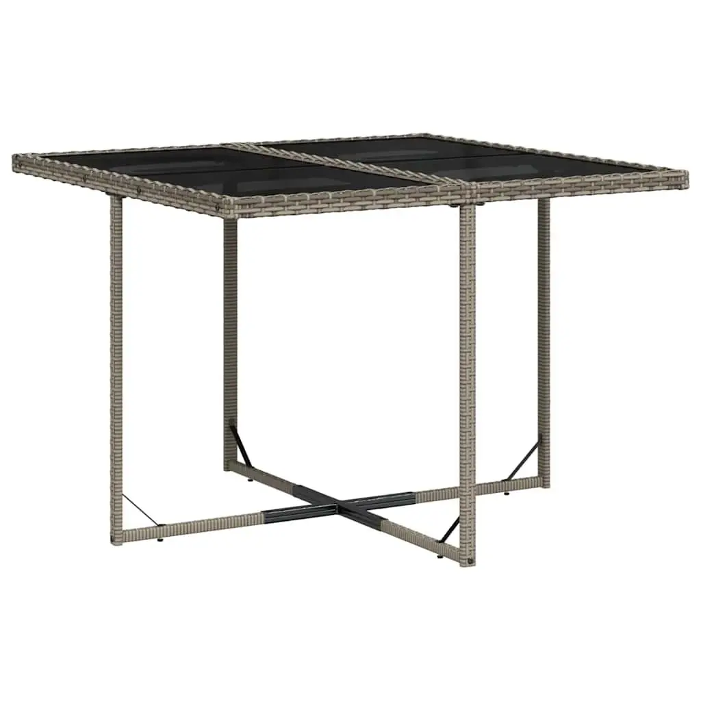 Garden Dining Set Outdoor Use 5 Piece Grey Poly Rattan Chairs Table