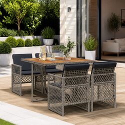 Specifications of the 5 Piece Grey Rattan Garden Set