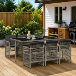 Specifications of 7-Piece Grey Dining Set for Outdoor Use