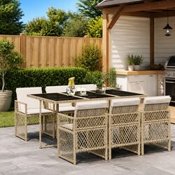 Detailed Specs of 7 Piece Garden Dining Set with Cushions
