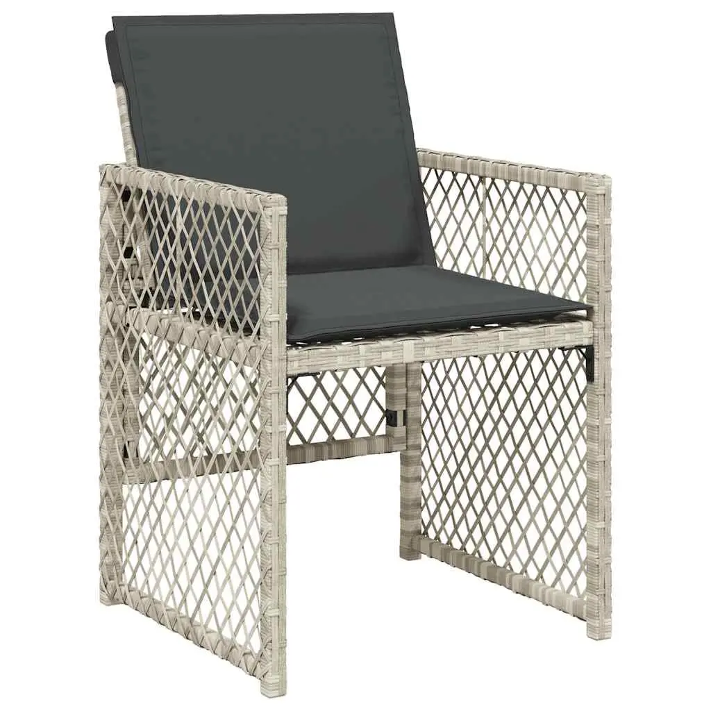 Garden Dining Set 7 Piece Outdoor Furniture Patio Grey Poly Rattan Table Chairs