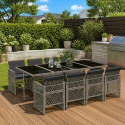 9 Piece Garden Dining Set with Cushions - Specifications and Details