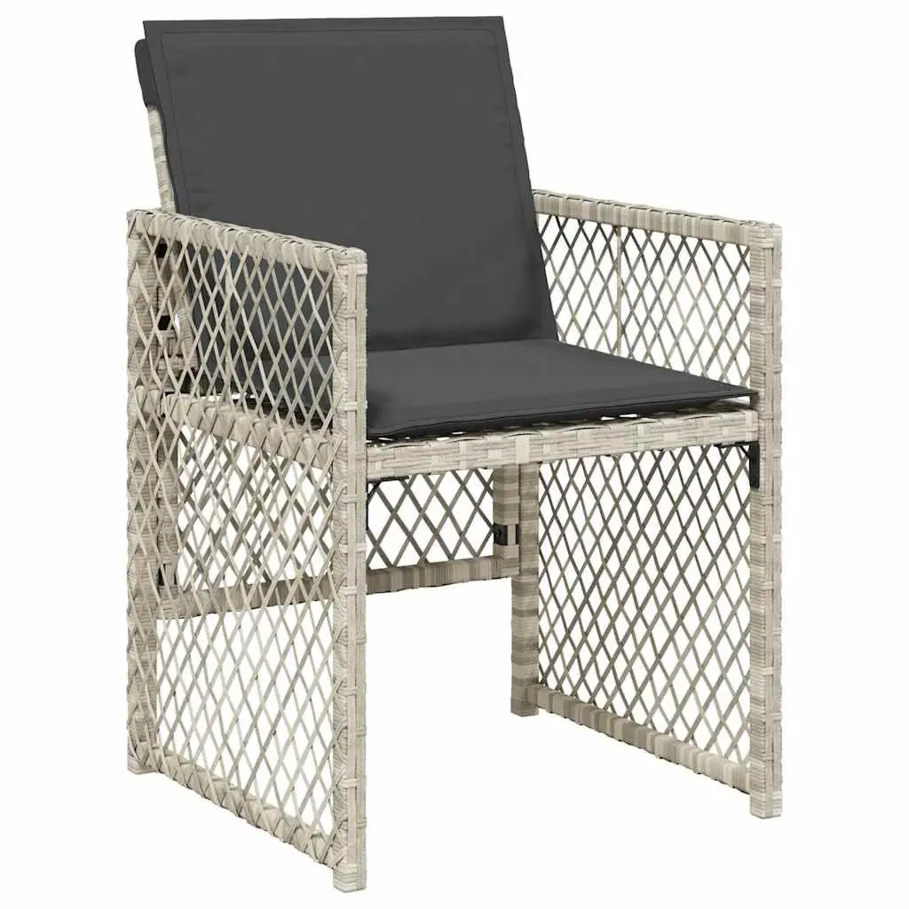 Outdoor Dining Set 9 Piece Patio Furniture Light Grey Poly Rattan Chairs Table