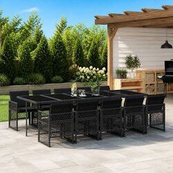 Specifications of 11-Piece Black Rattan Garden Dining Set
