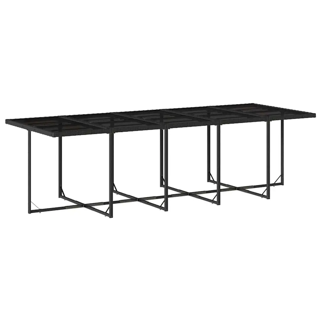11-Piece Black Rattan Garden Dining Set