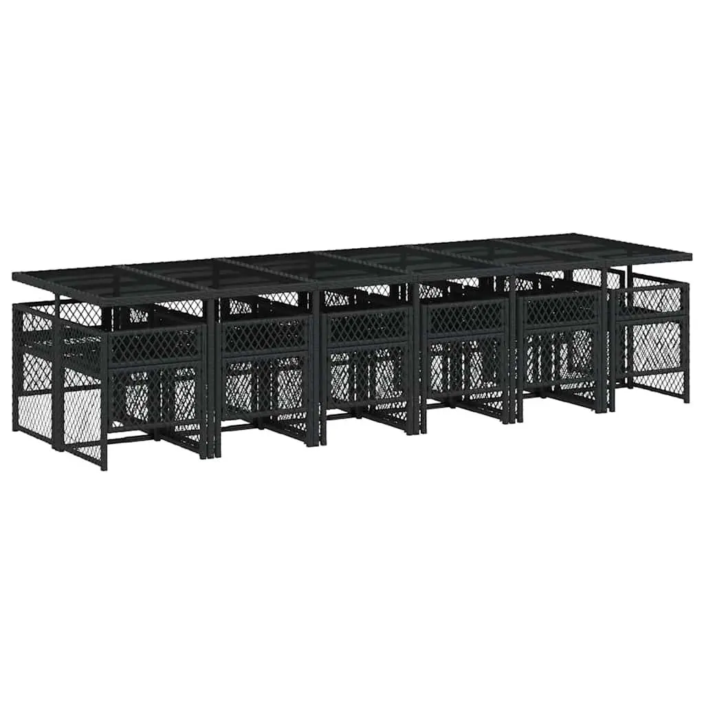 13-Piece Black Outdoor Dining Set